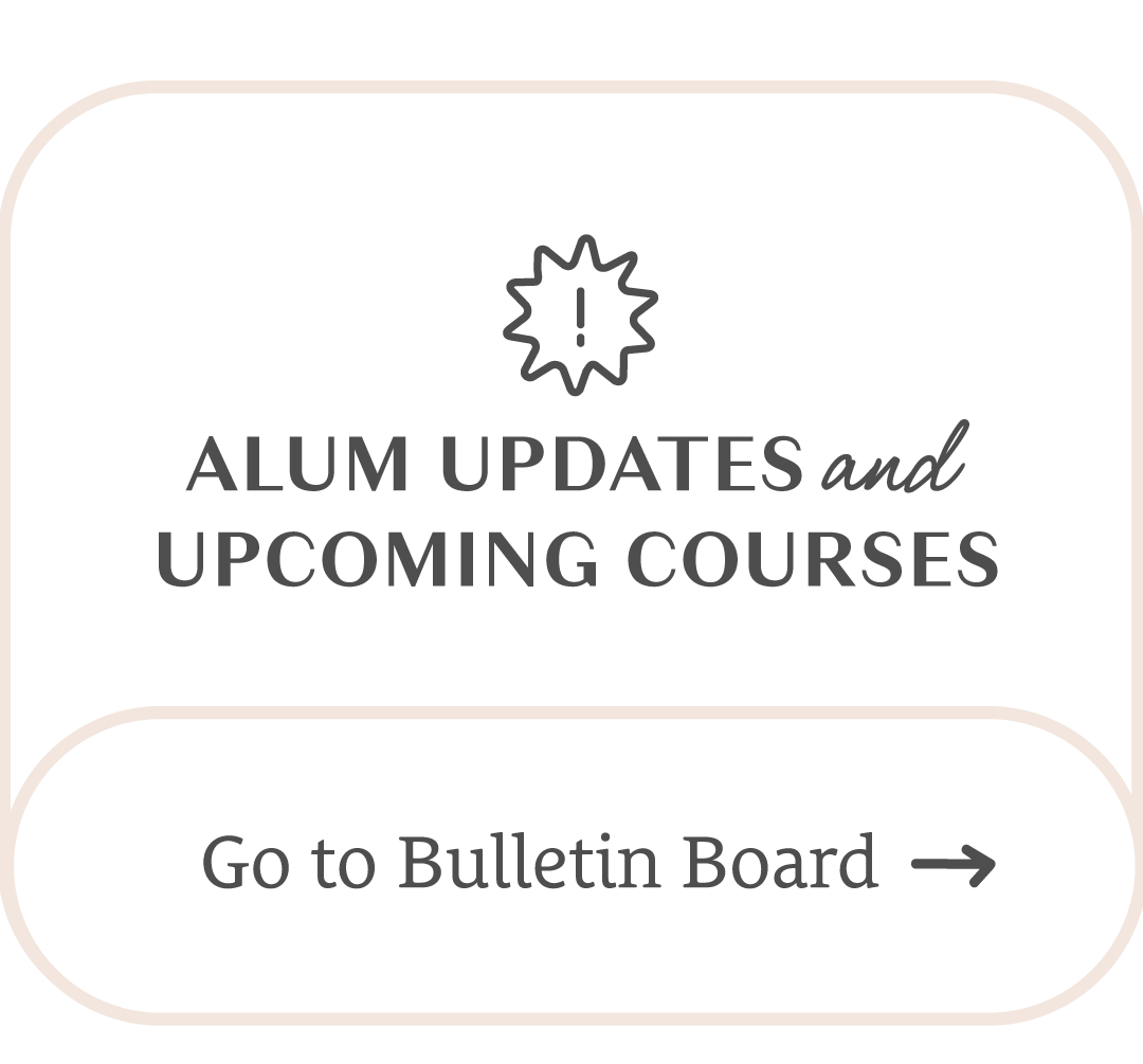 Alum Updates and Upcoming Courses